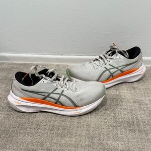 ASICS Men's Light Gray and Orange Athletic Shoes